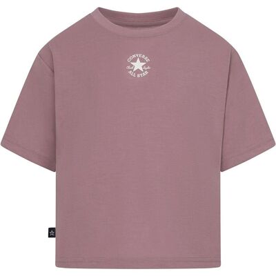 Converse Roze Kort Mouw T-shirt voor Meisjes - Casual, Katoen, Model 4CD915 Converse Roze Kort Mouw T-shirt voor Meisjes - Casual, Katoen, Model 4CD915