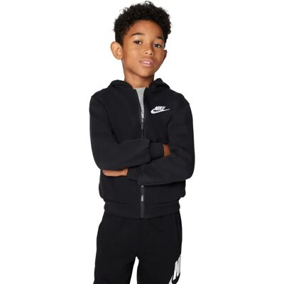 Barnhoodie - Svart - Fickor - Bomull-Polyester - Sportig Barnhoodie - Svart - Fickor - Bomull-Polyester - Sportig