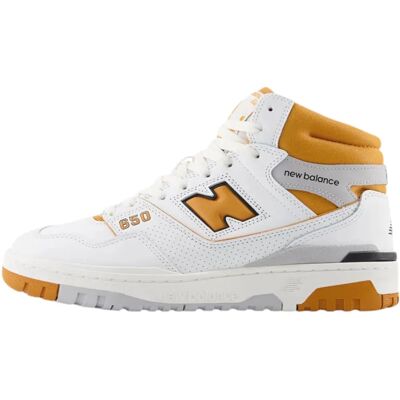 Sneakers New Balance 650R Białe i Pomarańczowe - Buty wysokie z skóry i siatki Sneakers New Balance 650R Białe i Pomarańczowe - Buty wysokie z skóry i siatki
