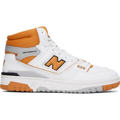 New Balance 650R Hoge Sneakers - Wit & Oranje - Leer/Textiel New Balance 650R Hoge Sneakers - Wit & Oranje - Leer/Textiel