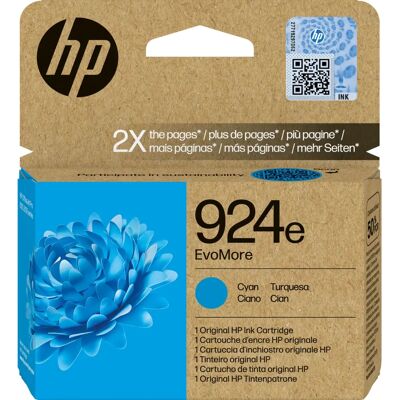 Original Cyan HP 924E EvoMore bläckpatron - Tillbehör till bläckstråleskrivare Original Cyan HP 924E EvoMore bläckpatron - Tillbehör till bläckstråleskrivare
