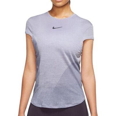 Nike M Lila/Indigo Kurzarm Laufshirt - T-Shirt Nike M Lila/Indigo Kurzarm Laufshirt - T-Shirt