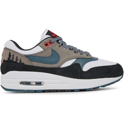Nike Air Max 1 Biało/Slate Blue-Czarny-Czuję Miękki - Sneakers Nike Air Max 1 Biało/Slate Blue-Czarny-Czuję Miękki - Sneakers