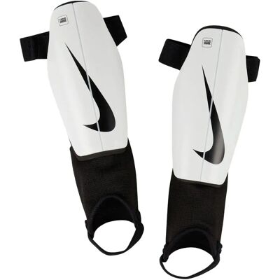 Espinilleras Nike Charge - Unisex - Blanco/Negro - Grande - Absorción de impactos Espinilleras Nike Charge - Unisex - Blanco/Negro - Grande - Absorción de impactos