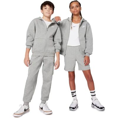 Dziecięca bluza z kapturem na zamek Nike Sportswear Club Fleece - Szary Dziecięca bluza z kapturem na zamek Nike Sportswear Club Fleece - Szary