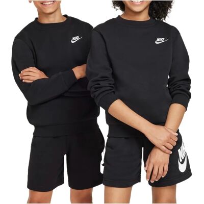 Nike Sportswear Unisex-Kinder Fleece Sweatshirt - Schwarz & Weiß - Sweatshirt Nike Sportswear Unisex-Kinder Fleece Sweatshirt - Schwarz & Weiß - Sweatshirt