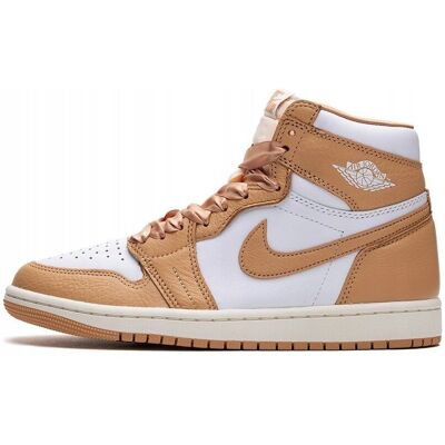 Nike Air Jordan 1 Retro Hi Oh Praline & White Sneakers Nike Air Jordan 1 Retro Hi Oh Praline & White Sneakers