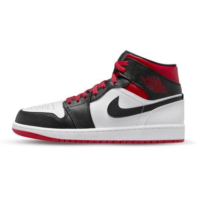 Nike Jordan Air Jordan 1 Mid Sneakers - Hvid/Sort/Red - Herre Nike Jordan Air Jordan 1 Mid Sneakers - Hvid/Sort/Red - Herre