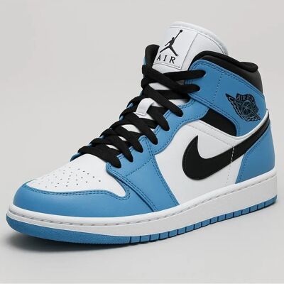 Nike Air Jordan 1 Mid University Blue Basketball Sko - Basketball Sko Nike Air Jordan 1 Mid University Blue Basketball Sko - Basketball Sko
