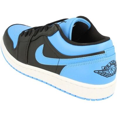 Nike Air Jordan 1 Low Black Blue Trainers - Men's Shoes Nike Air Jordan 1 Low Black Blue Trainers - Men's Shoes