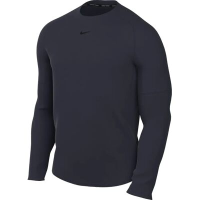 Nike Mężczyźni Obsidian/Biały Dri-FIT Długi Rękaw Top do fitnessu - Dopasowany krój Nike Mężczyźni Obsidian/Biały Dri-FIT Długi Rękaw Top do fitnessu - Dopasowany krój