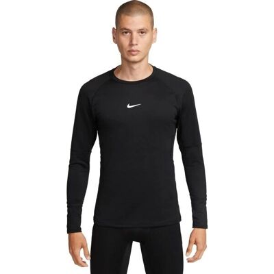 Nike Pro Warm Herren Langarmshirt - Recyceltes Polyester - Schwarz/Weiß XXL Nike Pro Warm Herren Langarmshirt - Recyceltes Polyester - Schwarz/Weiß XXL