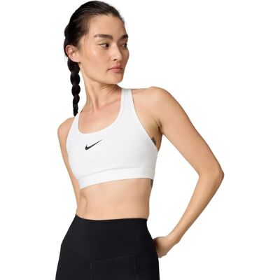 Nike Swoosh Sujetador de Soporte Medio - Blanco/Mauve Piedra/Negro - Sujetador Deportivo Nike Swoosh Sujetador de Soporte Medio - Blanco/Mauve Piedra/Negro - Sujetador Deportivo
