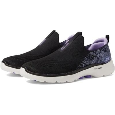Baskets Skechers Go Walk 6 Noir/Lavande - Femme - Publicité Baskets Skechers Go Walk 6 Noir/Lavande - Femme - Publicité