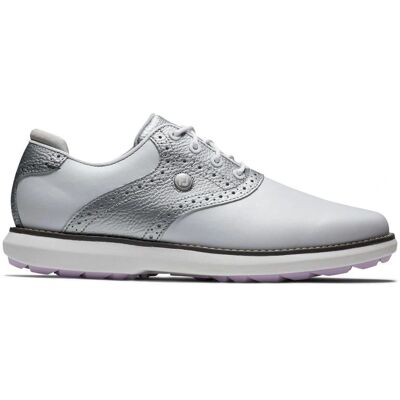 FootJoy Traditions Damenschuhe - Weiß/Silber, spikellos FootJoy Traditions Damenschuhe - Weiß/Silber, spikellos