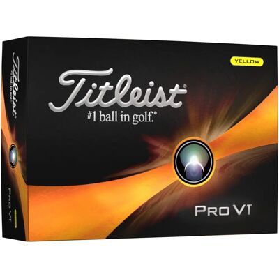 Ballons de Golf Titleist Pro V1x Jaune - 2023 - Performance Totale - Publicité Ballons de Golf Titleist Pro V1x Jaune - 2023 - Performance Totale - Publicité