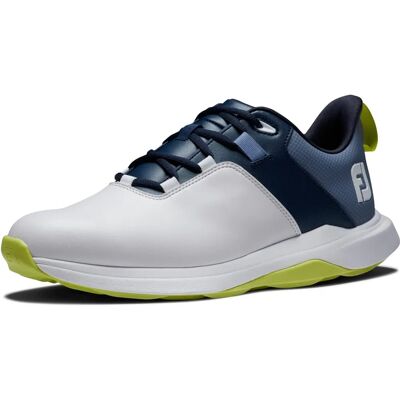 Chaussures de golf pour hommes Footjoy Prolite - Blanc/Bleu marine/Lime - Chaussures de golf - Publicité Chaussures de golf pour hommes Footjoy Prolite - Blanc/Bleu marine/Lime - Chaussures de golf - Publicité