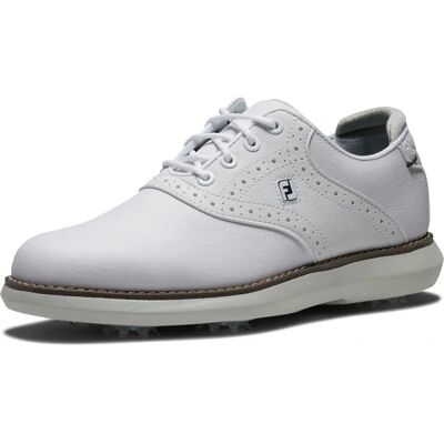 FootJoy Traditions Junior Golf Shoes - White/Grey - Breathable Leather - Waterproof FootJoy Traditions Junior Golf Shoes - White/Grey - Breathable Leather - Waterproof