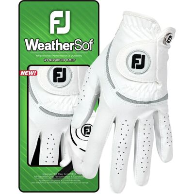 FootJoy WeatherSof Golfhandschuh - Weiß/Grau - Atmungsaktiv, Langlebig FootJoy WeatherSof Golfhandschuh - Weiß/Grau - Atmungsaktiv, Langlebig