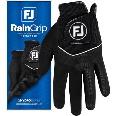 FootJoy RainGrip Black Golf Glove - Left Hand - Large FootJoy RainGrip Black Golf Glove - Left Hand - Large
