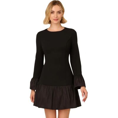 Adrianna Papell Krepp Taft Kleid - Schwarz - Kleid Adrianna Papell Krepp Taft Kleid - Schwarz - Kleid
