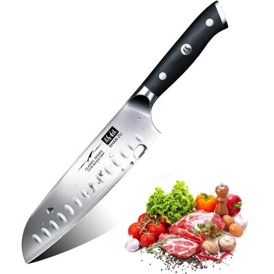 Shan ZU Kökskniv - Tysk Rostfritt Stål - Santoku Kockkniv 18 cm Shan ZU Kökskniv - Tysk Rostfritt Stål - Santoku Kockkniv 18 cm