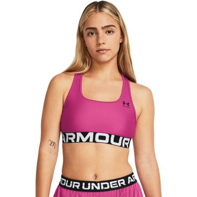 Under Armour HeatGear Sports-BH - Mitt stöd - Rosa XS Under Armour HeatGear Sports-BH - Mitt stöd - Rosa XS