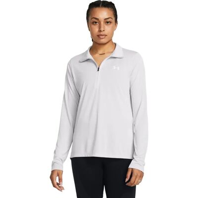 Under Armour Vrouw Tech Halo Grijs Wit ½ Zip Training Top Under Armour Vrouw Tech Halo Grijs Wit ½ Zip Training Top