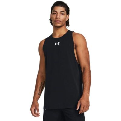 Under Armour Men's Zone Tank Top - Cotton, Loose Fit, Black/White - Tank Top Under Armour Men's Zone Tank Top - Cotton, Loose Fit, Black/White - Tank Top