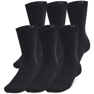 Under Armour 6er-Pack Essential Crew-Socken - Schwarz - Herren - Größe M Under Armour 6er-Pack Essential Crew-Socken - Schwarz - Herren - Größe M