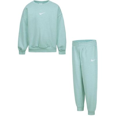 Nike ESSENTIAL FLEECE CREW SET - Tuta per bambini, verde, taglia 6-8 Nike ESSENTIAL FLEECE CREW SET - Tuta per bambini, verde, taglia 6-8