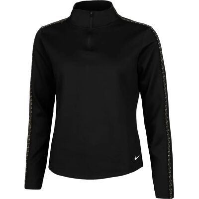 NIKE Therma-Fit Damen 1-Reißverschluss Top Schwarz-Weiß - Trainingsshirt NIKE Therma-Fit Damen 1-Reißverschluss Top Schwarz-Weiß - Trainingsshirt