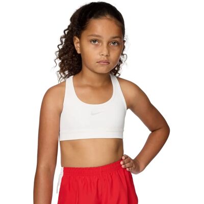 Nike Dri-FIT Swoosh Mädchen Sport-BH - Unterstützung, Leicht, Weiß Nike Dri-FIT Swoosh Mädchen Sport-BH - Unterstützung, Leicht, Weiß