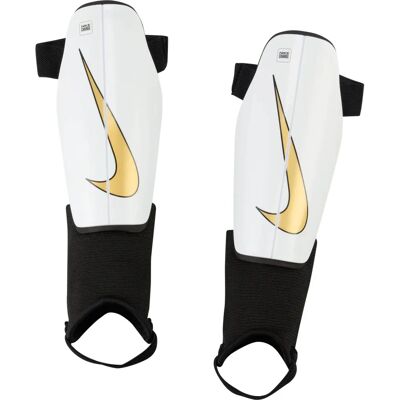 Nike Charge Protectores de Espinillas Niños Blanco/Dorado - L - Protección Nike Charge Protectores de Espinillas Niños Blanco/Dorado - L - Protección