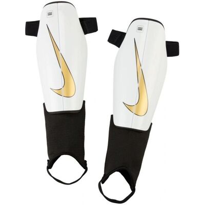 Espinilleras Nike Charge - unisex - Blanco/Oro - L - Shin Guards Espinilleras Nike Charge - unisex - Blanco/Oro - L - Shin Guards