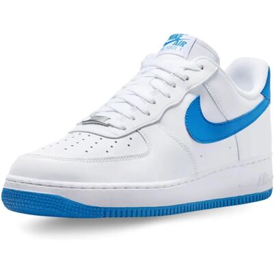Nike Air Force 1 07 Hommes Baskets Blanc Bleu - Baskets - Publicité Nike Air Force 1 07 Hommes Baskets Blanc Bleu - Baskets - Publicité