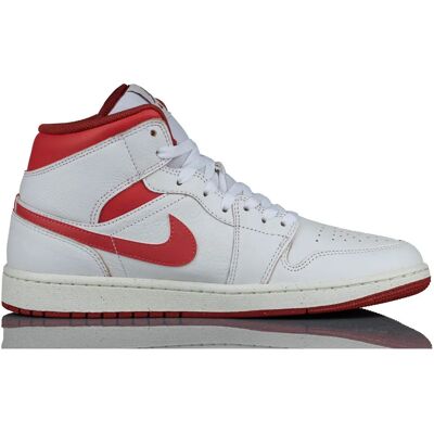 Nike Jordan Białe i Czerwone Air Jordan 1 Mid SE Buty Nike Jordan Białe i Czerwone Air Jordan 1 Mid SE Buty