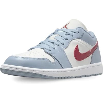 Nike Jordan Blau & Hvid Air Jordan 1 Low Sneakers - Sail/Dune Red-Blue - Størrelse: US 8 - kvinde Nike Jordan Blau & Hvid Air Jordan 1 Low Sneakers - Sail/Dune Red-Blue - Størrelse: US 8 - kvinde