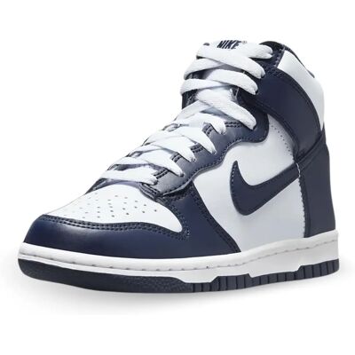 Nike Dunk High - Dziecięce Ciemnoniebieskie Buty - Trwała Skóra - Ikoniczny Swoosh - Łatwe Zakładanie - Tenisówki Nike Dunk High - Dziecięce Ciemnoniebieskie Buty - Trwała Skóra - Ikoniczny Swoosh - Łatwe Zakładanie - Tenisówki