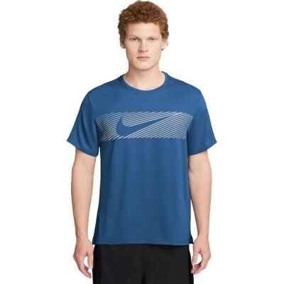 Nike Miler Flash T-Shirt Homme UV - Bleu - Homme - Publicité Nike Miler Flash T-Shirt Homme UV - Bleu - Homme - Publicité
