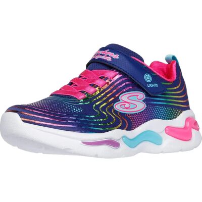 Skechers Jente Wavy Beams Lights Navy Multi - Sports Trainers Skechers Jente Wavy Beams Lights Navy Multi - Sports Trainers