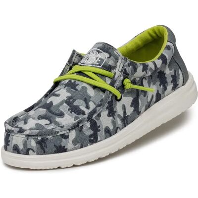 Hey Dude Wally Młodzieżowy Camodino Szary - Buty sportowe dla Chłopców - Cały rok Hey Dude Wally Młodzieżowy Camodino Szary - Buty sportowe dla Chłopców - Cały rok
