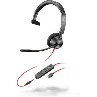 Poly Blackwire 3315 USB-C Headset - On-Ear - Schwarz Poly Blackwire 3315 USB-C Headset - On-Ear - Schwarz
