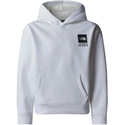The North Face Huvtröja 7-8 År - Vit - Koordinatgrafik The North Face Huvtröja 7-8 År - Vit - Koordinatgrafik