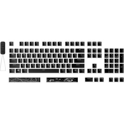 HyperX Pudding Keycaps 2 - Ensemble Complet - PBT - Noir - Disposition US - Publicité HyperX Pudding Keycaps 2 - Ensemble Complet - PBT - Noir - Disposition US - Publicité