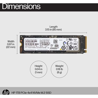 HP 1TB PCIe4x4 NVMe M.2 SSD - Schneller Speicher HP 1TB PCIe4x4 NVMe M.2 SSD - Schneller Speicher