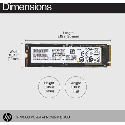 Hewlett-Packard 512GB PCIe NVMe M.2 SSD Hewlett-Packard 512GB PCIe NVMe M.2 SSD