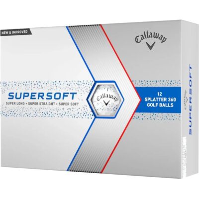 Ballots de golf Callaway Supersoft Splatter - Bleu - Pack de 12 - Distance - Publicité Ballots de golf Callaway Supersoft Splatter - Bleu - Pack de 12 - Distance - Publicité