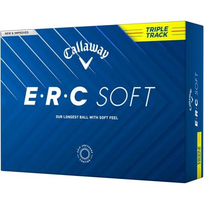 Balle da golf Callaway lunga distanza - ERC Soft Triple Track 12 pezzi, Giallo Balle da golf Callaway lunga distanza - ERC Soft Triple Track 12 pezzi, Giallo