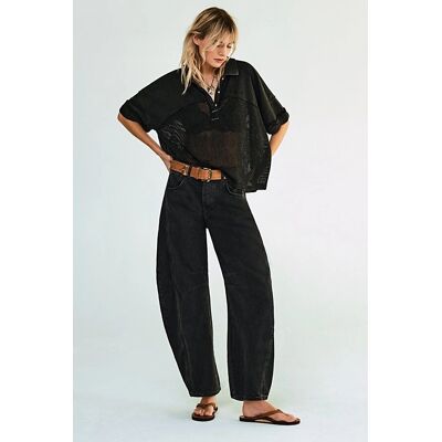 Free People - GOOD LUCK MID RISE BARREL - Black - 31 - Jeans Free People - GOOD LUCK MID RISE BARREL - Black - 31 - Jeans